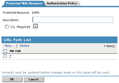 Configuring a protected Web resource
