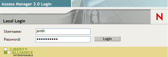 Access Manager login page
