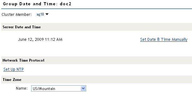 Configuring the Access Gateway Date and Time