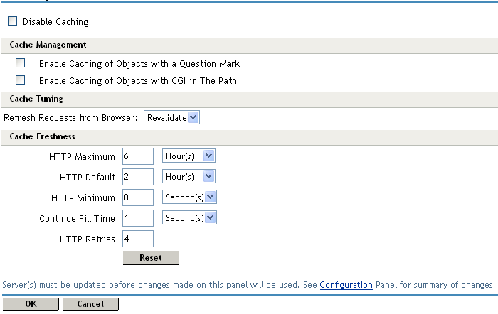 Global Cache Options