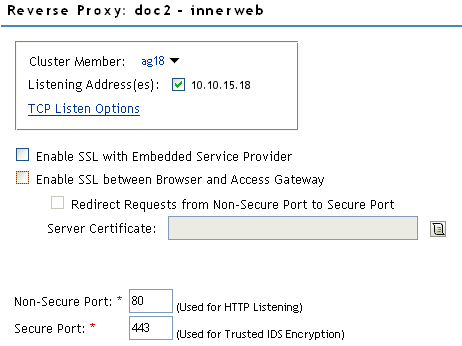 Configuring a reverse proxy