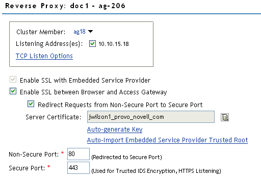 Configuring SSL to the Browsers