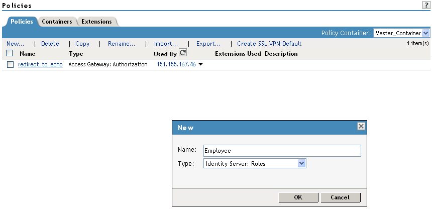 Employee role policy type