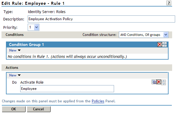 Activation role policy