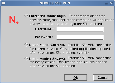 SSL VPN pop-up