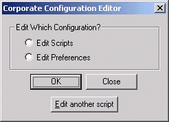 Screen Capture: Selecting a Configuration To Edit