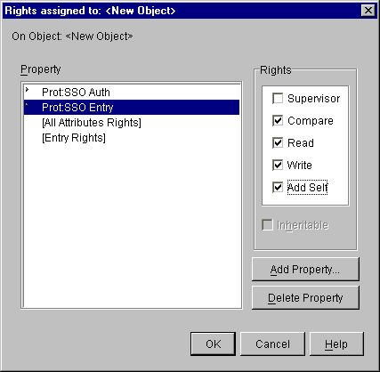 Screen Capture: Assigning Rights to Attributes