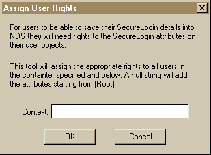 Screen Capture: Assigning an eDirectory Context for SecureLogin Users
