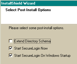 Screen Capture: Three Post-Installation Options