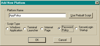 Screen Capture: Selecting the Password Policy Option