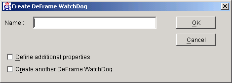 Create DeFrame WatchDog dialog box