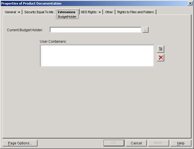 Budget Holder page on a cost center[apos  ]s Organizational Role object