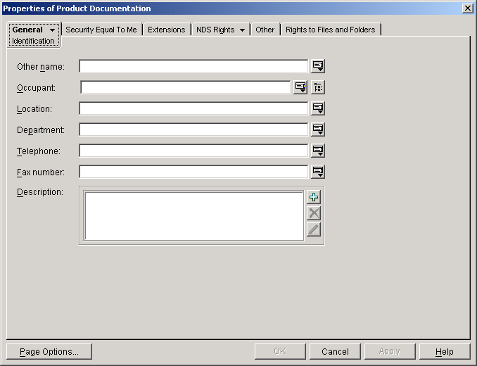 Identification page on a cost center[apos  ]s Organizational Role object
