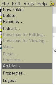 A Sample NetStorage File Menu with Archive Option
