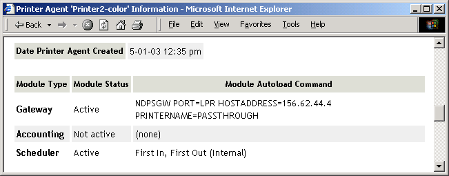  IP address from the Module Autoload Command for the Gateway