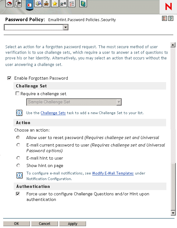 Description:
Forgotten Password interface