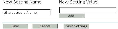 The New Setting Name text box