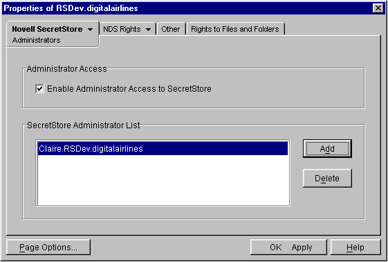 The list of SecretStore Administrators