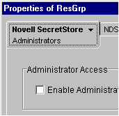The Administrators option in ConsoleOne
