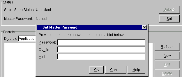 The Master Password text field