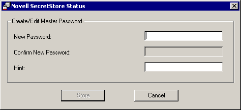 The dialog box to set a master password