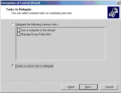 The Create a Custom Task to Delegate option
