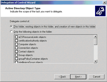 The This Folder, ...Existing Objects,... and New Objects option
