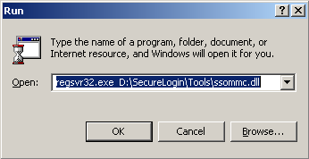 Selecting the REGSVR32.EXE file
