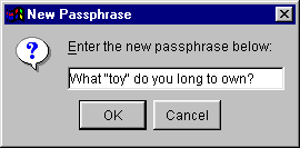 The New Passphrase text box