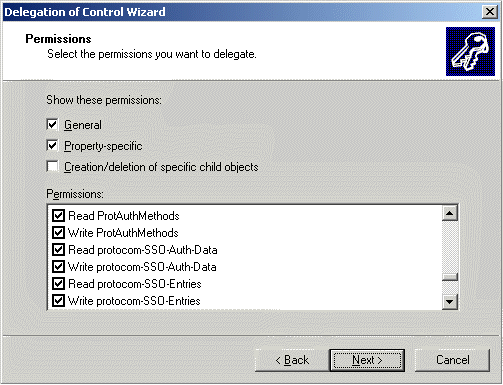 Read and Write check boxes for new schema attributes