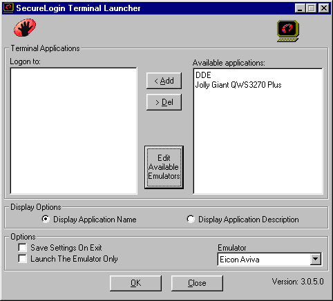 Applications in the Available Applications pane