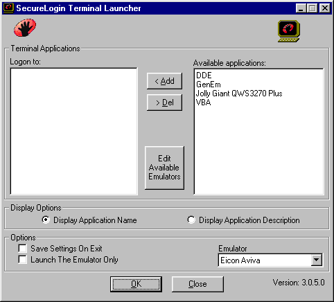 Applications in the Available Applications pane