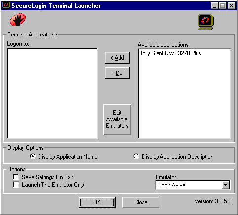 Applications in the Available Applications pane
