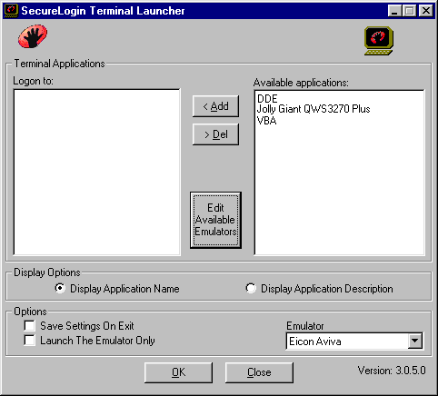 Applications in the Available Applications pane