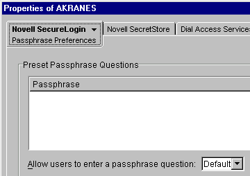 The option to allow users to enter a passphrase question 