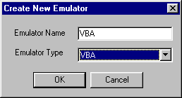 The text box to name an emulator