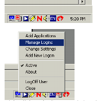 Selecting the Manage Logins option