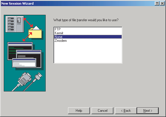 Selecting a type of transfer