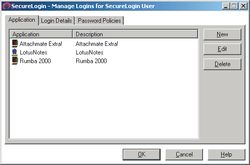 A list of applications that you can edit