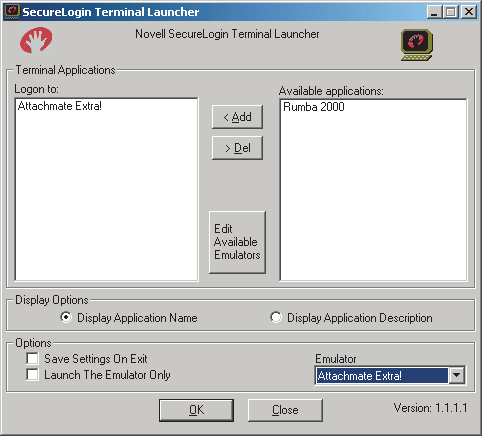 Adding the emulator to the list of logins