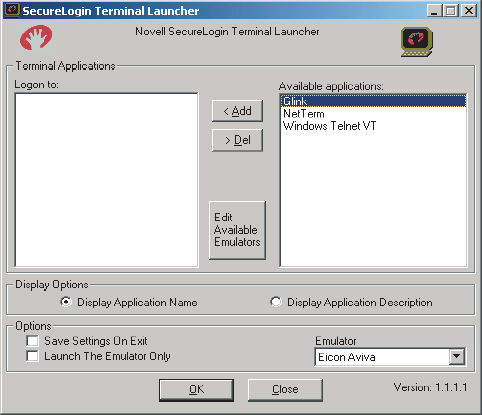 Adding the emulator to the list of logins
