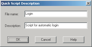 Name and Description fields