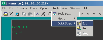The Quick Script option