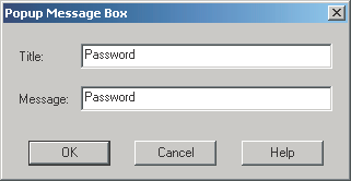 The Popup Message Box for passwords