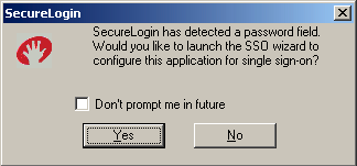 The prompt for the SecureLogin Wizard
