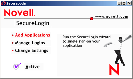 The SecureLogin main screen