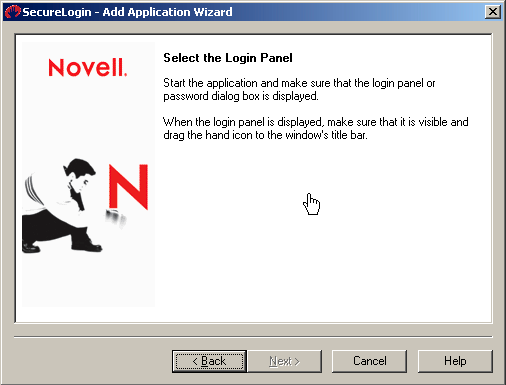 The Hand icon for selecting a login panel