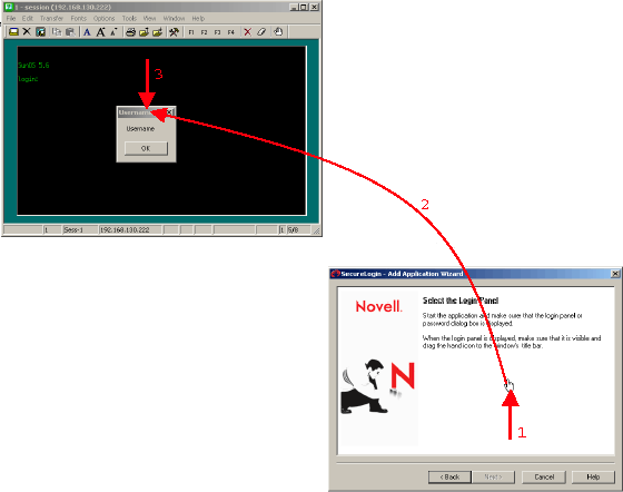 Selecting a login panel