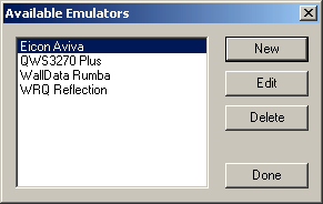 A list of emulators available for single sign-on