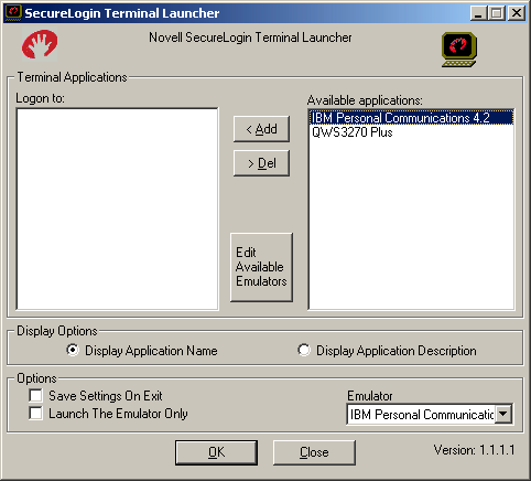 Adding the emulator to the list of logins